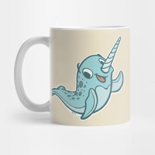 Happy Little Narwhal Waves Hi! Mug